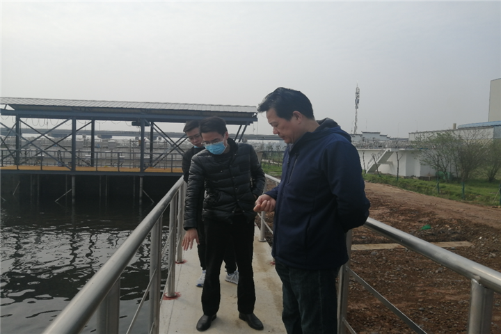 球友会手机版董事长谢荣华清明节视察白水湖污水处理厂项目